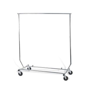 Heavy Duty Rolling Clothing Rack - Salesman Rack - Chrome