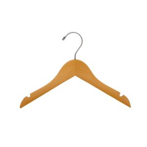 100 Pieces Natural wood 11" child's top/dress hangers