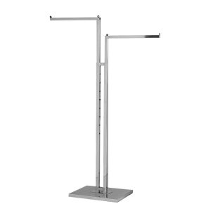 chrome two way clothing rack with base
