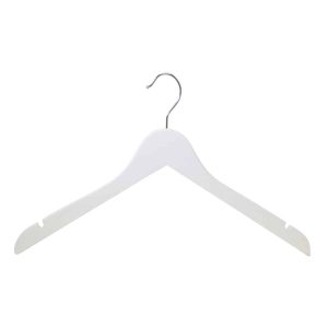 White Wood 17" Shirt Hangers - 100pcs