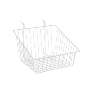 Sloped Front Basket White