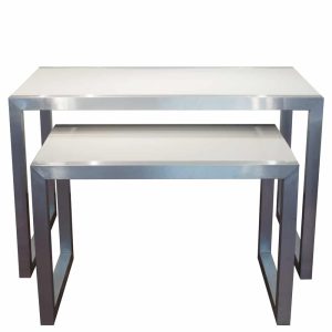 Satin Chrome Nesting Table Set