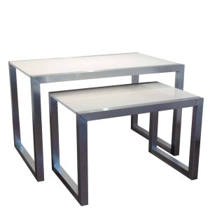 Satin Chrome Nesting Table Set