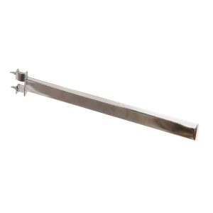 twist on arm for specialty clothing racks in chrome to help hold clothing