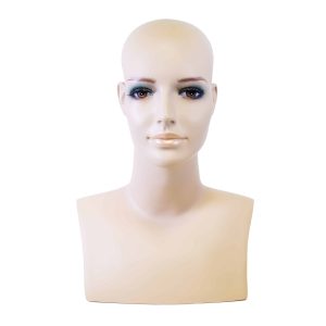 Female mannequin head with makeup