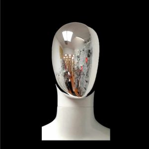 Female Abstract Glossy Chrome Mannequin Head for Petra Mannequin (Lire)