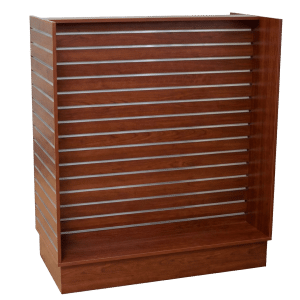Slatwall Freestanding Unit with Aluminum Inserts | Cherry