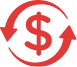 Dollar Sign with Circle of Two Arrows Representing Price Match Guarantee