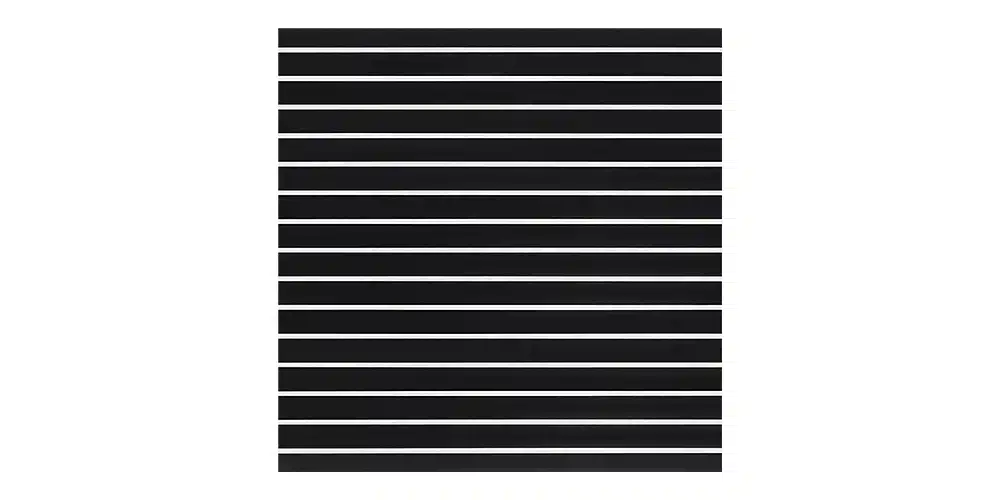 Matte Black Slatwall Panel 4x4 3" Groove Spacing with Metal Inserts