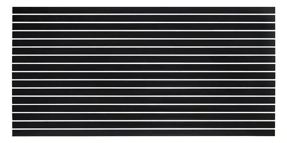 Matte Black Slatwall Panel 4x8 3" Groove Spacing with Metal Inserts