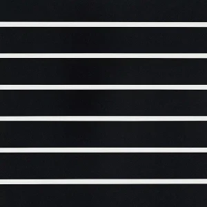 Matte Black Slatwall Panel 3" Groove Spacing with Metal Inserts Closeup