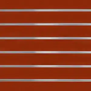 Cherry Slatwall Panel 3" Groove Spacing with Metal Inserts Closeup