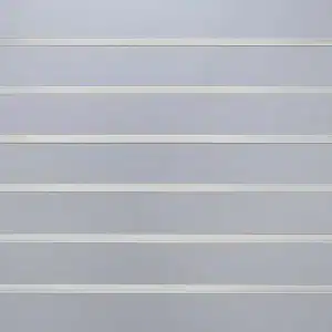 Gray Slatwall Panel 3" Groove Spacing with Metal Inserts Closeup