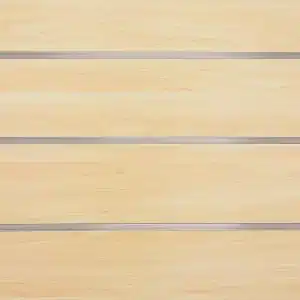 Maple Slatwall Panel 6" Groove Spacing with Metal Inserts Closeup