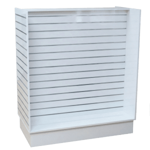 Slatwall Freestanding Unit with Aluminum Inserts | Gloss White