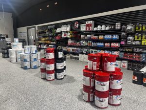 Matte Black Slatwall Panels in a Retail Store