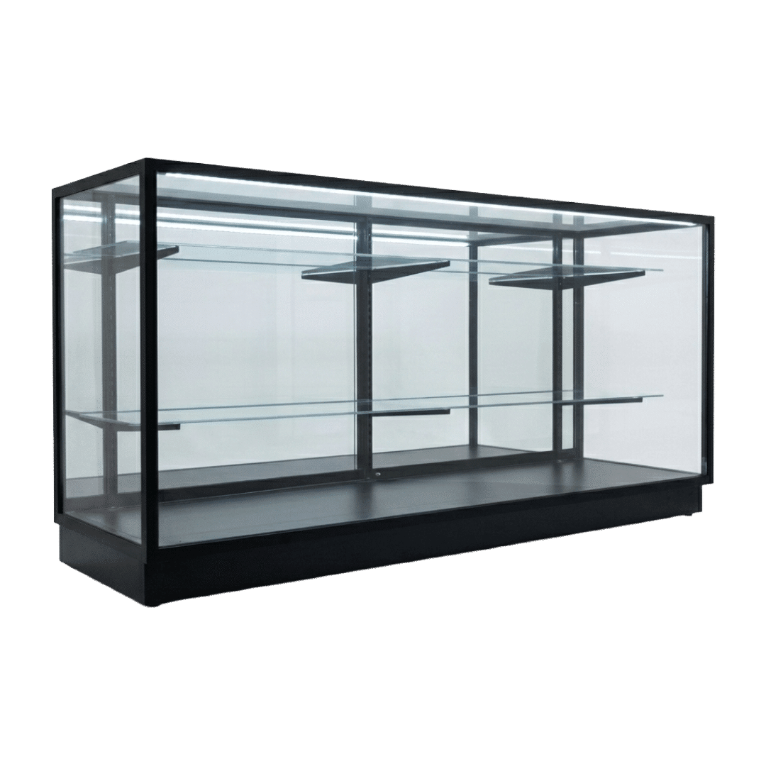 70″ Black Extra Vision Display Case | Mirror Back