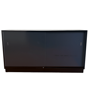 70" Black Extra Vision Display Case with RGB Base Strip | Mirror Back
