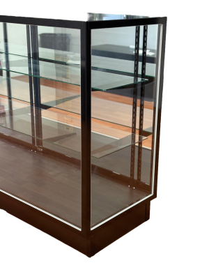 70" Black Extra Vision Display Case with RGB Base Strip | Mirror Back