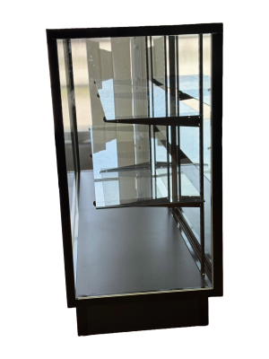 70" Black Extra Vision Display Case with RGB Base Strip | Mirror Back