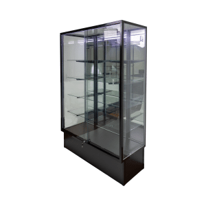 72" Black Wall Display Case with Mirror Back