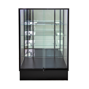 72" Black Wall Display Case with Mirror Back