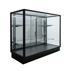 48" Black Extra Vision Display Case | Mirrored Back