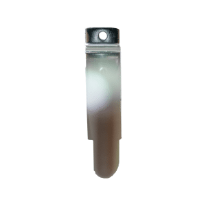 Chrome 10-inch slatwall hook with a durable metal design for retail display organization.