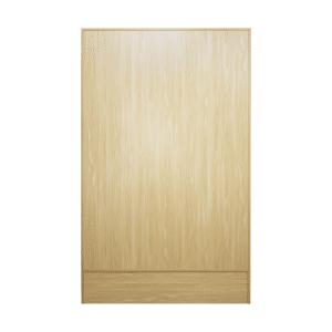 Maple 78-inch wall case display with glass sliding doors, push lock, five adjustable 12-inch shelves, LED down-lights, and a matching back panel.