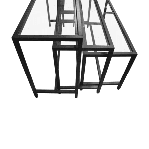 Glass Top Nesting Table Set