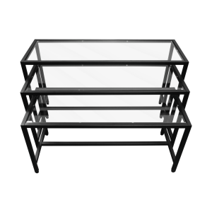 Glass Top Nesting Table Black
