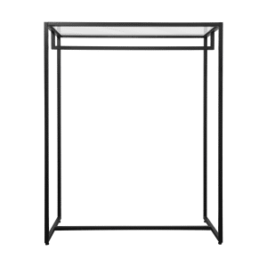 Glass Top Clothing Rack - Black
