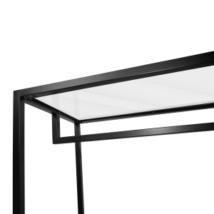 Glass Top Clothing Rack Top Corner - Black
