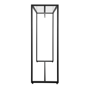 Glass Top Clothing Rack Side - Black