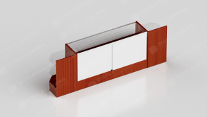 Cherry Retail Display Case Set – 48″ Full Vision (1x Display Case, 2x Corner) Behind