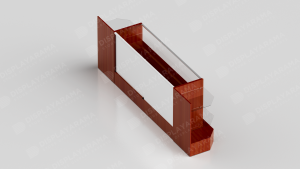 Cherry Retail Display Case Set – 48″ Full Vision (1x Display Case, 2x Corner) Back Right