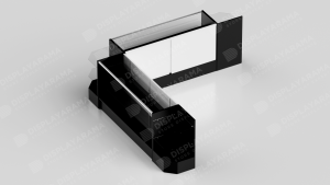 Retail Display Case Set - 48" Black Full Vision (2x Counters, 3x Corners) Right Corner
