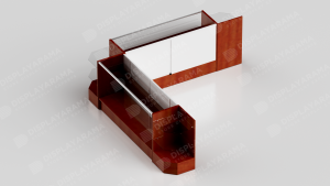 Cherry Retail Display Case Set – 48″ Full Vision (2x Display Cases, 3x Corners) Front Right Corner