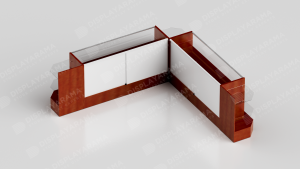 Cherry Retail Display Case Set – 48″ Full Vision (2x Display Cases, 3x Corners) Behind