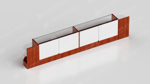 Cherry Retail Display Case Set – 48″ Full Vision (2x Display Cases, 2x Corners) Back