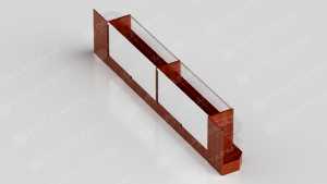 Cherry Retail Display Case Set – 48″ Full Vision (2x Display Cases, 2x Corners) Back Right