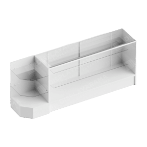 White Retail Display Case Set – 48″ Full Vision (1x Counter, 1x Corner)