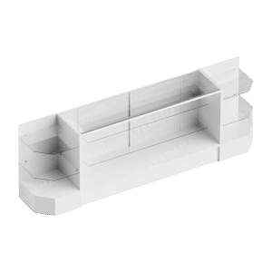 White Retail Display Case Set – 48″ Full Vision (1x Counter, 2x Corners)