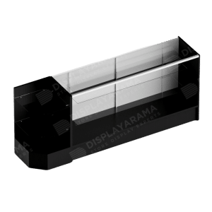 Retail Display Case Set – 48″ Black Full Vision (1x Counter, 1x Corner)