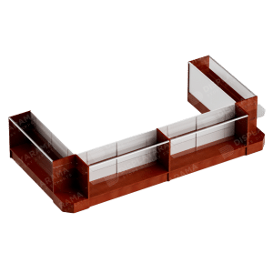 Cherry Retail Display Case Set – 48″ Full Vision (4x Display Cases, 2x Corners)