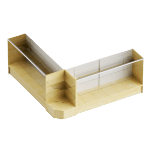 Maple Retail Display Case Set – 48″ Full Vision (2x Display Cases, 1x Corner)
