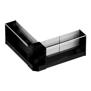 Retail Display Case Set - 48" Black Full Vision (1x Counter, 2x Corners)