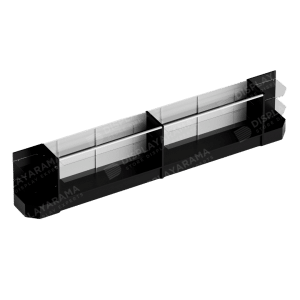 Retail Display Case Set - 48" Black Full Vision (2x Counter, 2x Corners)