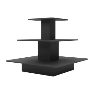 Black 3-Tier Melamine Square Table