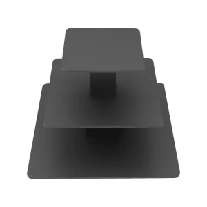 Black 3-Tier Melamine Square Table